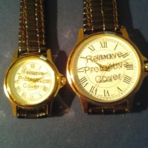 BIG SALE! Nwot Works set M & F "TIME " watches 2 NEW Batteries